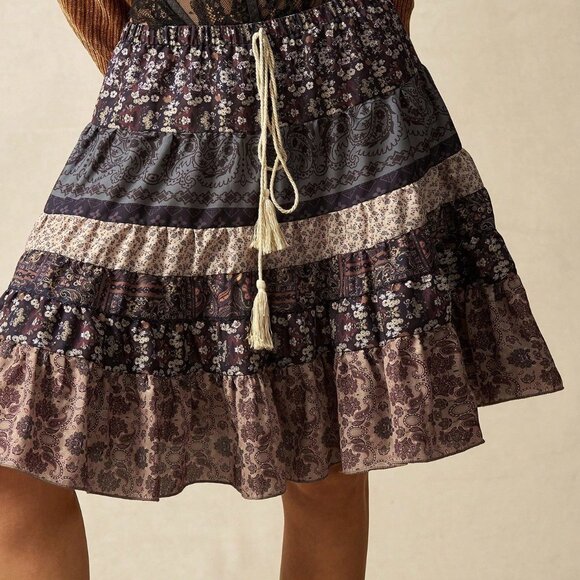 Multicolor Casual Women's Floral Ruffled Skirt - Picture 4 of 8